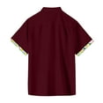 thumbnail image 5 of Lumtrix Men's Short Sleeve Dress Shirts Hawaiian Casual Button Down Shirts Color Block Formal Shirt with Pocket Wine 2XL, 5 of 5