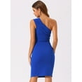 thumbnail image 3 of DARING DIVA Slit Hem Fashion One Shoulder Sheath Dress XS Royal Blue, 3 of 6