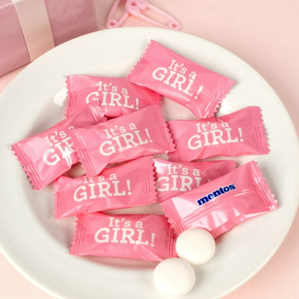 It S A Girl Baby Shower Mints Girl Baby Shower Favors Approx 75 Count Individually Wrapped Mentos Mints 1 2 Lb Walmart Com Walmart Com