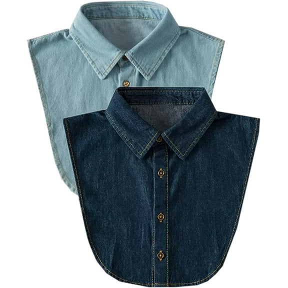 YooGuoGuo 2 Packs Cotton Fake Collar Detachable Dickey Collar Blouse Half Shirts Faux False Collar for Women & Girls Favors