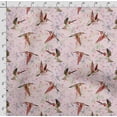 thumbnail image 4 of Soimoi Bird & Flowers PrintedCuddle Minky Fabric Sewing Fabric By The Yard 56 Inch WideDecorative Plush Soft Fabric Baby Garments Toys And Blankets-Light Pink, 4 of 5