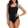 thumbnail image 1 of TSADFHJI Maillots de Bain Grande Taille pour Femmes Maillot de Bain Athlétique Col Rond Festonné Dos Bas Bretelles Réglables L Gris, 1 of 6