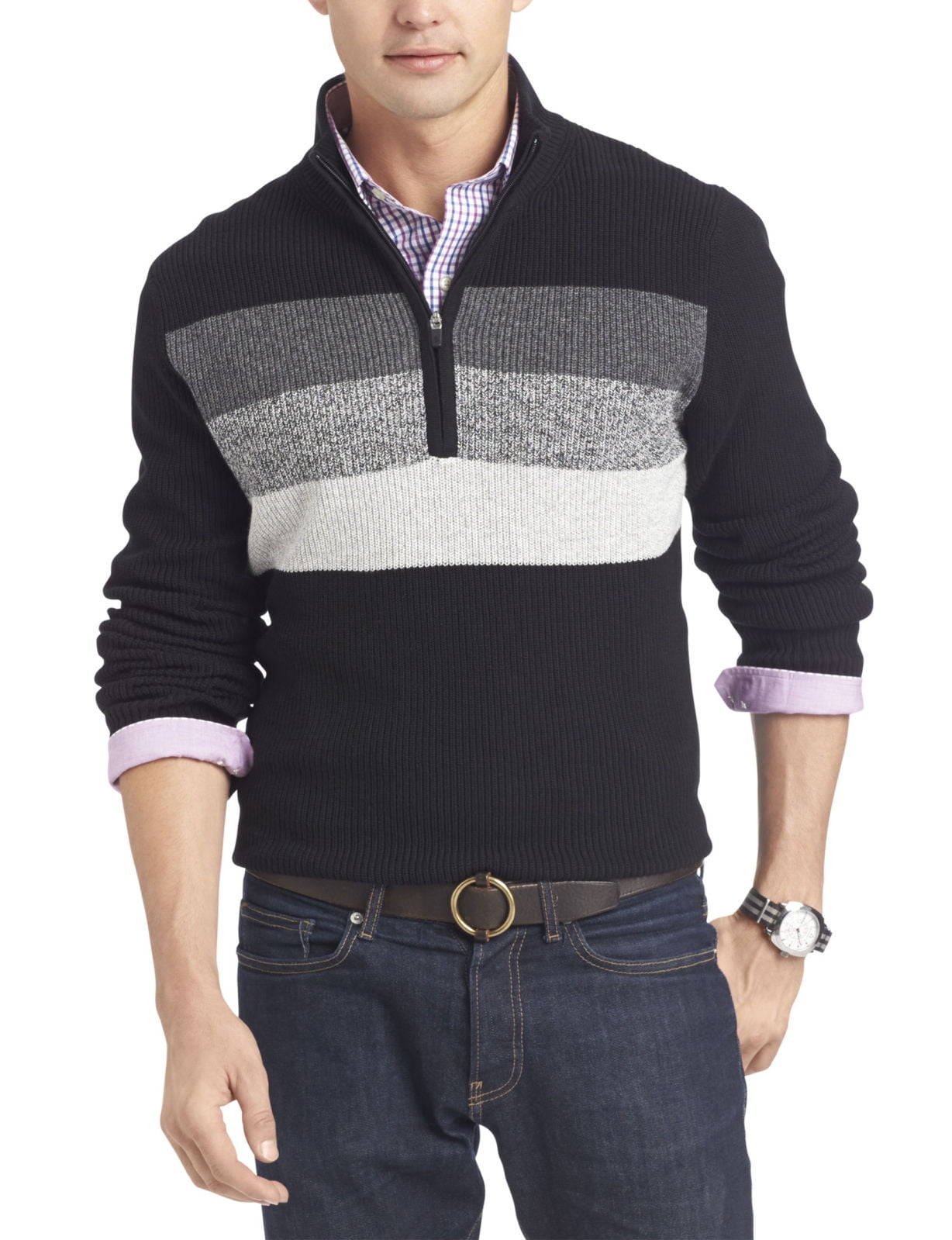 izod men's quarter zip sweater