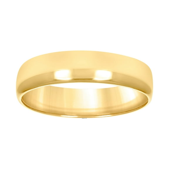 10k Yellow Gold Mens Womens Unisex Wedding Band Regular Fit 5mm Size 11 Wedding Band for Men