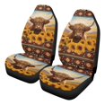 thumbnail image 4 of Garronmavis Two Piece Fuzzy Front Car Seat Covers Aztec Highland Cow Cars Seats Cover Fit for SUV,Sedan,Trucks Soft Car Seat Blanket Easy to Install, 4 of 7