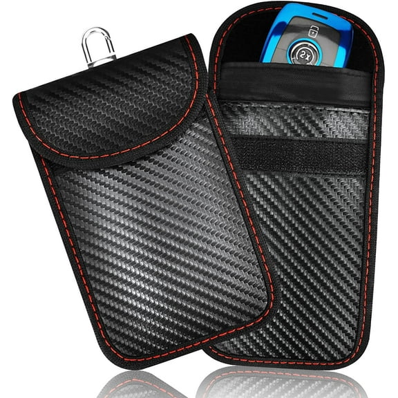 Upgraded Bag for Key Fob (2 Pack),Premium Key Fob Protector– Car Signal Blocking, Car Security Protection Pouch, Anti-Theft Pouch, Anti-Hacking Case Blocker-Black.