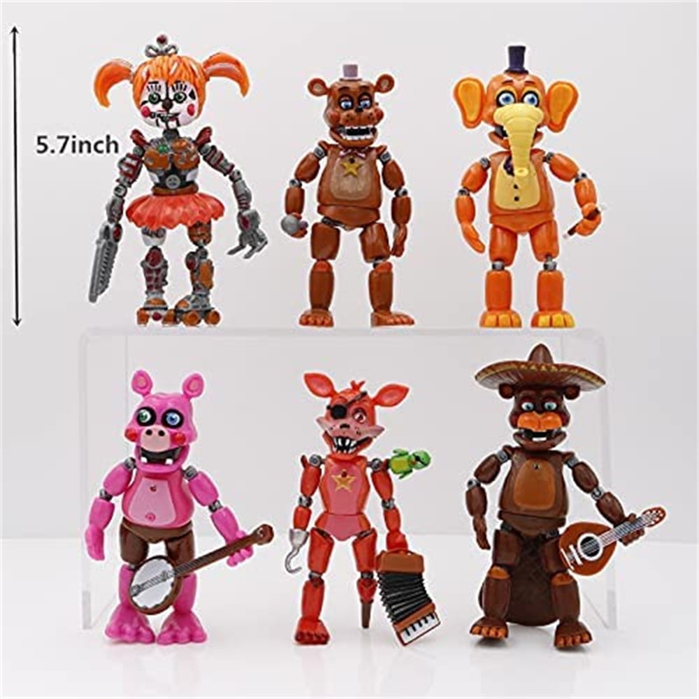 FNAF 6 PCs Five Nights at Freddy's Doll Toy Freddy Foxy Chica Bonnie Figure  Xmas Gifts 10 cm/4 inch Tall