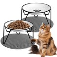 thumbnail image 1 of Cuencos elevados para gatos Swetwiny Raised Ceramic con tapete antideslizante, 1 of 8