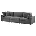 thumbnail image 1 of Sofa, Velvet, Grey Gray, Modern Contemporary Urban Design, Living Lounge Room Hotel Lobby Hospitality, 1 of 10