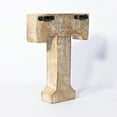 thumbnail image 2 of HANDMADE ECO-FRIENDLY "T" WOOD ALPHABET LETTER BLOCK FOR WALL MOUNT & TABLE TOP DÉCOR- , Natural Antique Color, Traditional Design, Letter Block For Study Room, Kids Room, Living Room, Cabin, Offices, 2 of 5