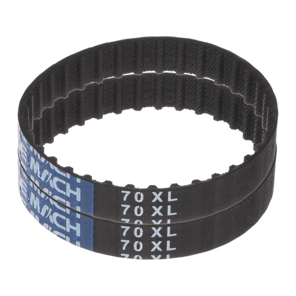 2 Packs 70XL 037 Timing Belt 35 Teeth Rubber Geared Cogged Belt, 0.37" Width, 0.20" Pitch