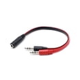 thumbnail image 1 of Cable auxiliar divisor en Y de audio y micrófono para auriculares hembra a macho doble de 3,5 mm, 1 of 7