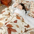 thumbnail image 4 of Castle Fairy Children Teens Vintage Flying Butterflies Twin Bedding Sets 7-Piece,Autumn Tree Leaves Bedding Comforter Set Microfiber,Retro Fall Aesthetic Breathable Sheet Sets,Breathable Home Decor, 4 of 8