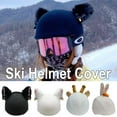thumbnail image 2 of Knitted Cat Bunny Giraffe Ears Ski Helmet Cover Universal Fit For Skiing And Paragliding, 2 of 6