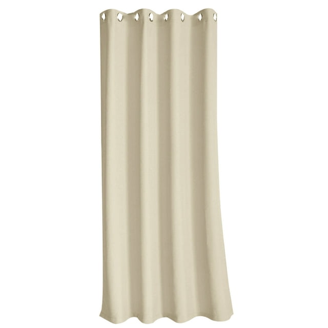 Flmtop Grommet Curtain Solid Color Waterproof Polyester Sun Blocking Floor Drape for Outdoor