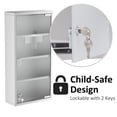 thumbnail image 6 of 4 Tier Lockable Medicine Cabinet 12x24 Stainless Steel Bathroom Wall Mounted Storage with Lock and Shelves, 6 of 12