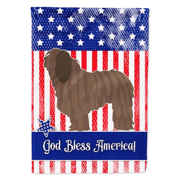 Carolines Treasures BB8372CHF Bergamasco Shepherd American Flag Canvas House Size  Large multicolor
