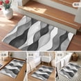 thumbnail image 6 of 2x3 Door Mat Rug, Gray Stripes Non-Skid Rubber Backing Large Rectangle Rugs - Living Room Bedroom Home Office, Vintage Farmhouse Greyish Ripple Pattern Indoor Floor Mat Carpets Washable Rug, 6 of 9
