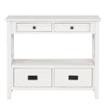 thumbnail image 5 of IVV 36" Narrow Console Table with 4 Drawers, Farmhouse Entryway Table with Storage Shelf, Sofa Table for Living Room, Hallway, Antique White, 5 of 9