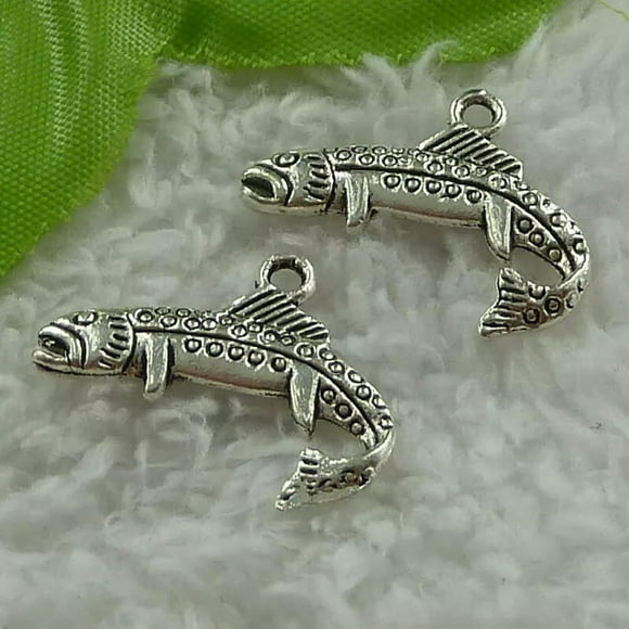 HOOUN 200 pcs tibet silver hairtail charms 25x18mm B3660