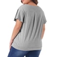 thumbnail image 4 of DARING DIVA Women's Plus V Neck Ruffle T Shirt Tee Tops 3X Grey, 4 of 6