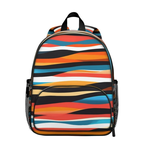 Colorful and Grey Abstract Art Artwork Backpack Backpack for School,Cute School Bag,Schoolbag with Adjustable Shoulder Straps & Padded Back,13.8"x11.4"x6"