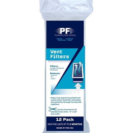 Protect Plus 12 x 4 in. Purafilter 2000 Rectangular Vent Filter - Pack of 12