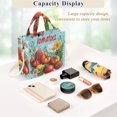 thumbnail image 5 of FORMRS Womens Corduroy Tote Bag Crossbody Shoulder Handbag with Pocket, Orange Floral Tomatoes, 5 of 7