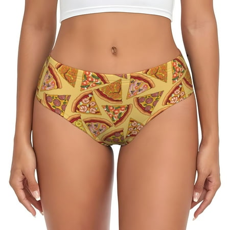 Womens Underwear - Cute Pizza Pineapple Shrimp No Show Seamless Underwear for Women  Soft Stretch Womens Panties  Hipster Ladies Panties Bikini Underwear Briefs