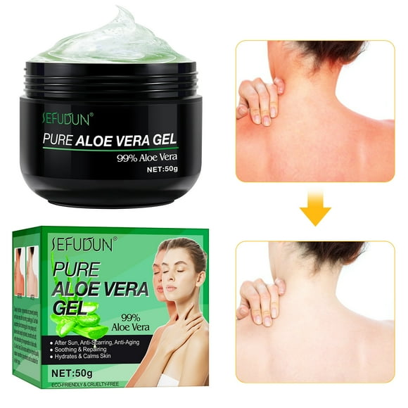 YiFudd Natural Aloe Vera Gel - Moisturizing Aloe Vera Gel, Face Skin Body Aloe Vera Gel for Acne Sunburn Relief