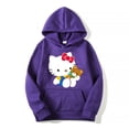 thumbnail image 2 of Hello Kitty Chandail à Capuchon Rouge pour Femmes, Hauts Printemps Automne 2024, Nouvelle Mode, Chandail à Enfiler pour Hommes, Dessin Animé, Anime, Couple, Chandail Surdimensionné, Vêtements ZR, 2 of 7