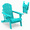 Aqua, variant on Hidpriva Outdoor Folding Adirondack Chair with Cup Holder, HDPE Weather Resistant Fire Pit Chair, Dark Green