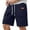 Navy, variant on MIXUE Mens Shorts Summer Cargo Solid Color Elastic Waist Drawstring Fashion Loose Sports Daily-Wear,Brown,S