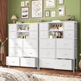 thumbnail image 3 of White Tall Dresser with Fabric Drawers for Bedroom 38"W x 48.1"H Fabric Dresser & Chests of Drawers for Living Room, 3 of 10