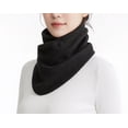 thumbnail image 5 of Women's Warm Neck Scarf Thick Fleece Windproof Buttons Outdoor Scarves for Skiing Cycling Black Free Size, 5 of 5