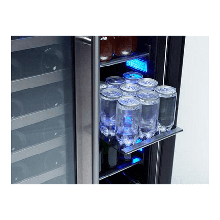 Zephyr - Presrv 24 in. 21-Bottle Wine and 64-Can Beverage Cooler - Stainless Steel/Glass