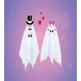 thumbnail image 3 of Ghost Duvet Cover Set Queen Size, Funny Ghost Couple Wedding of Weird Bride and Groom Characters Love Romance Theme, Decorative 3 Piece Bedding Set with 2 Pillow Shams, Multicolor, by Ambesonne, 3 of 3