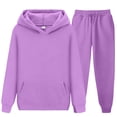 thumbnail image 2 of OGLCCG Girls 2 Piece Tracksuit Outfits Drop Shoulder Long Sleeve Hoodie and Sweatpants Lightweight Fleece Lined Sweatshirt Set with Pockets 4-15 Years, 2 of 4