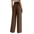 thumbnail image 6 of Womens Wide Leg Dress Pants 2025 Business Casual Flowy Work Palazzo Pants High Waisted Slacks Trousers Coffee M, 6 of 6