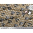 thumbnail image 3 of Soimoi Poly Georgette Fabric Lotus & Dog Face Printed Fabric 1 Yard 52 Inch Wide, 3 of 5