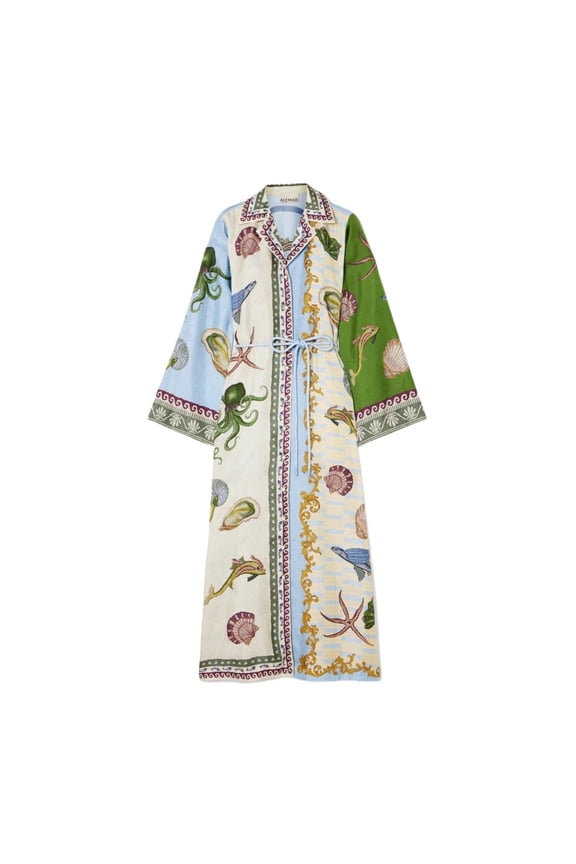 Women Printed Shirt Dress Long Sleeve Loose Fit Button Down Vacation Casual Midi Dress