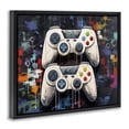thumbnail image 2 of Stupell Industries Contemporary Joystick Journeys with Paint Splatter Black Floating Frame Canvas Art, 31 x 25, by Lazar Studio, 2 of 8