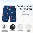 thumbnail image 3 of Yiaed Space Print Mens Swim Trunks Bathing Suit Compression Liner Beach Swim Shorts Swimwear Quick Dry Zipper Pocket No-Chafing Board Short-X-Large, 3 of 6
