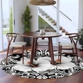 thumbnail image 3 of Round Rugs 8Ft, Black White Spring Floral Round Area Rug Washable Indoor Throw Carpet, Summer Botanical Modern Large Non Slip Circle Rug for Kids Room RV Home Decor Aesthetic, 3 of 8