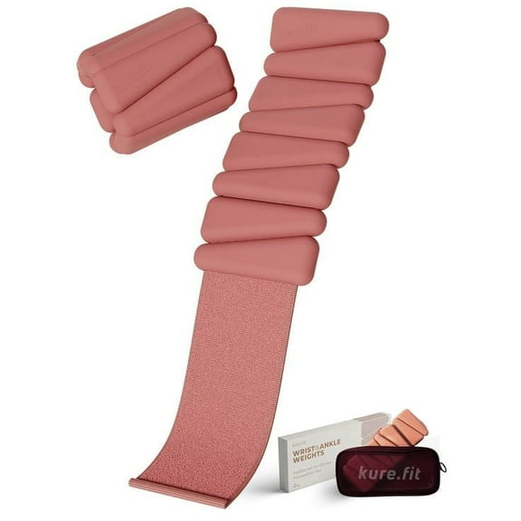 kure.fit Wrist and Ankle Weights for Women, Pilates Weighted Bangles for Home Workouts, 1 lb Each, Set of 2
