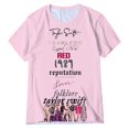 thumbnail image 1 of TayIor Sw1ft Chemises, Tyler Sw1ft Merch, Tyler Sw1ft, Mode Décontractée Imprimée Col Rond Manches Courtes Chemises Blouse Femme Graphique Amateur de Musique TKFASHION Rose P, 1 of 2