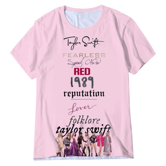 TayIor Sw1ft Chemises, Tyler Sw1ft Merch, Tyler Sw1ft, Mode Décontractée Imprimée Col Rond Manches Courtes Chemises Blouse Femme Graphique Amateur de Musique TKFASHION Rose P