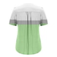 thumbnail image 5 of YUGYXL Summer Henley Shirts for Women Patchwork Short Sleeve Tunics Blouses V Neck Puff Sleeve Tops Green XXL, 5 of 6