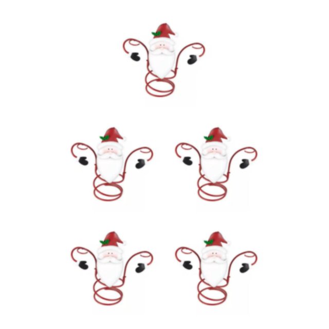 kurtrusly Wide Application Christmas Wine Bottle Glass Holders Functional Accessories Easy To Clean Metal red hat 5Set