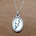 thumbnail image 2 of Sterling Silver Lightning Bolt Pendant Necklace, 18" Chain, 2 of 3